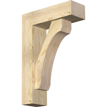Ekena Millwork Legacy Block Rough Sawn Bracket w/ Offset Brace, Douglas Fir, 6"W x 18"D x 26"H BKT0604X18X26LEC05RDF